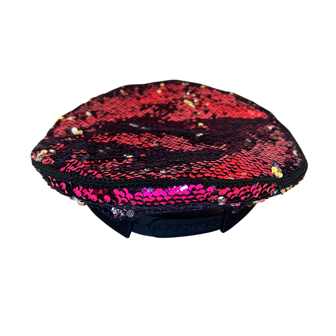 Pink/Silver Sequin Captain Hat- PRE-ORDER