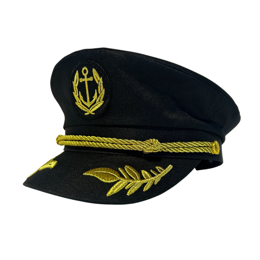 Black & Gold Captain Hat- PRE-ORDER