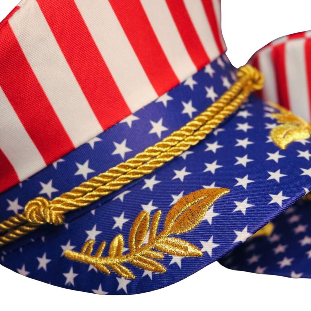 embroidered captain hat flag