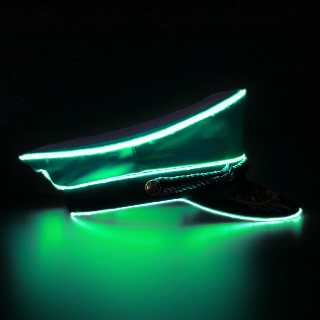 Neon Captain- Green LED Light Up Hat