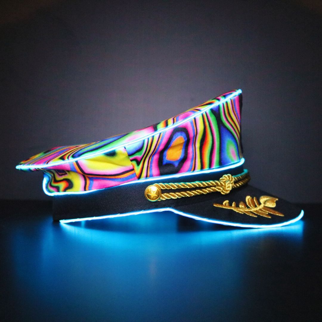 Trippy Captain- Neon Light Up Hat