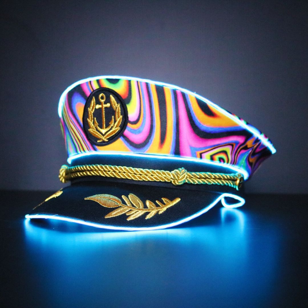 Trippy Captain- Neon Light Up Hat