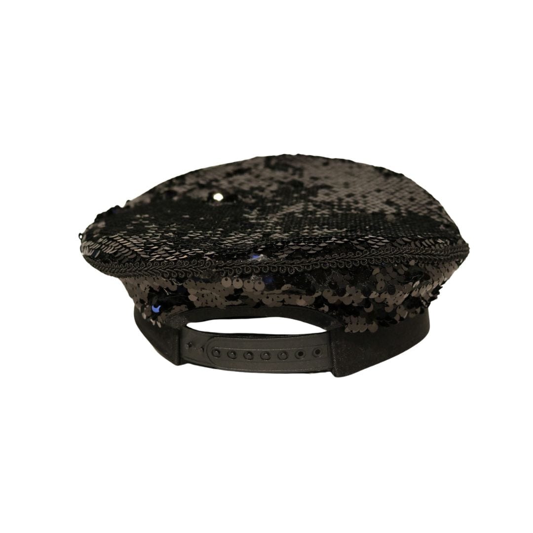 Trippy Captain Black Sequin Captain Hat- PRE-ORDER