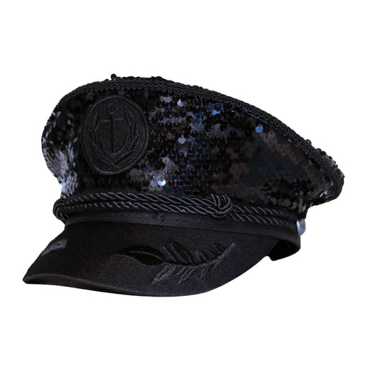 Trippy Captain Black Sequin Captain Hat- PRE-ORDER