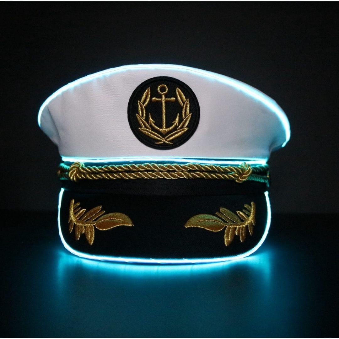 Trippy Captain Hat Neon Captain- Blue LED Light Up Hat