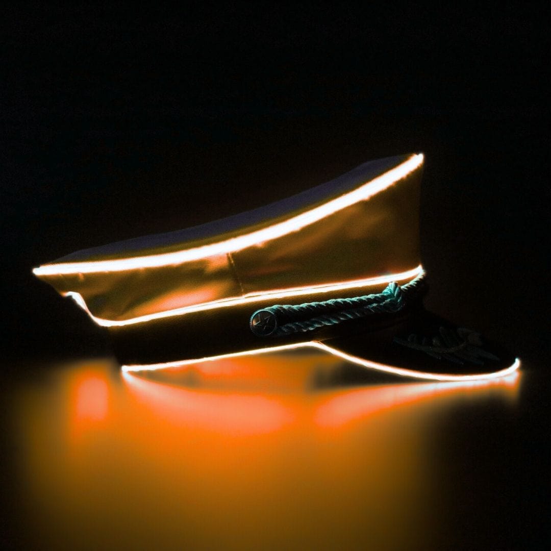 Trippy Captain Hat Neon Captain- Orange LED Light Up Hat