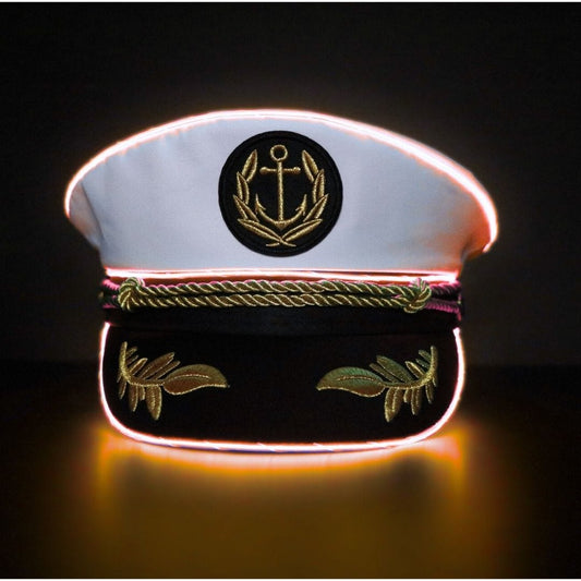 Trippy Captain Hat Neon Captain- Orange LED Light Up Hat