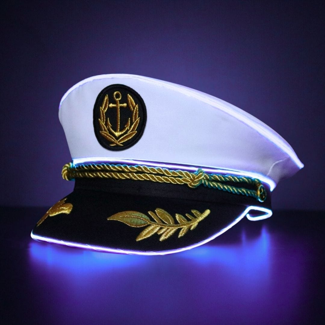 Trippy Captain Hat Neon Captain- Purple LED Light Up Hat