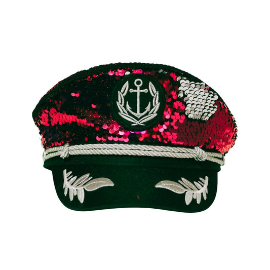 Trippy Captain Pink/Silver Sequin Captain Hat- PRE-ORDER